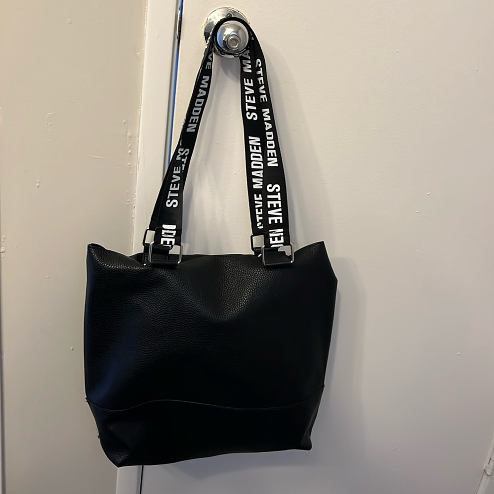 Steve Madden Black Tote with Steve Madden black bag/clutch included.